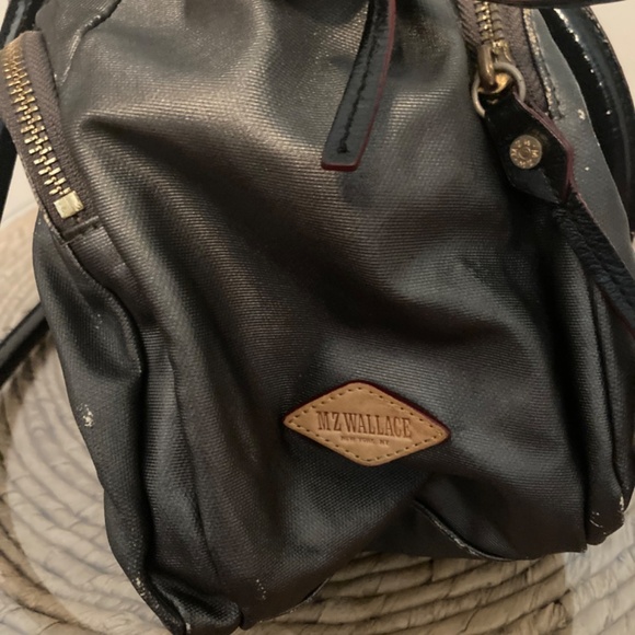 Silver grey canvas dbl handle satchel MZ WALLACE - Picture 3 of 4